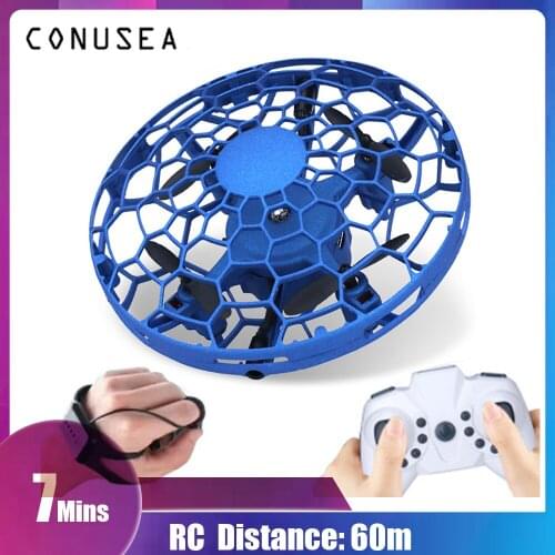 Mini Drone UFO RC Quadcopter Infrared Sensor Anti Collision Aircraft Watch Handle Remote Control Helicopter Children Toy