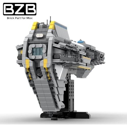 BZB MOC Star Trek Series Starhawk War Airship Creative Spaceship Building Block Model Kids Boys DIY Toys Brithday Best Gifts