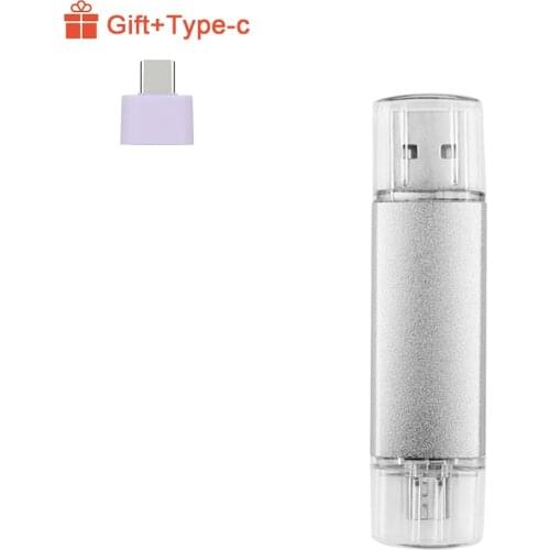 Customize Logo USB 2.0 Flash Pen Drive Metal OTG Micro Real Capacity 4GB 8GB 32GB 16GB Pendrive for PC/Android Memory Stick Gift