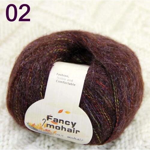 NEW Luxurious Soft 6balls*50g Crocheting & Knitting MOHAIR wool hand Yarn Knitting 02 Rainbow Chocolate