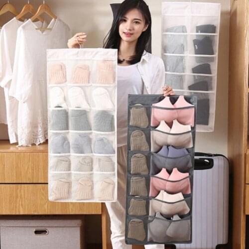 New Closet Organizer Underwear Socks Bra Fabric Storage Hanging Bag Thick Oxford Cloth Double-Sided Storage Hanging Bag