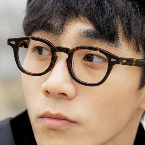 Mens glasses Johnny Depp Style Round New Acetate Frame Men Retro Vintage Prescription Glasses for Women Optical Spectacle Frame