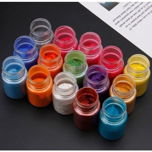 15 Colors Mica Powder Epoxy Resin Dye Pearl Pigment Natural Mica Mineral Powder K9FA