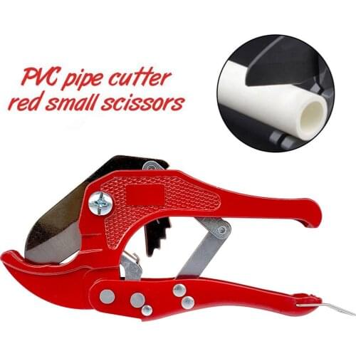 PVC Aluminum Plastic Pipe Water Tube Tubing Hose Cutter Scissor Knife Cut Ratchet Plumbing Tool Hand Tool Red 1pc 42mm PE