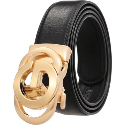 New Famous Brand Belt Men Top Quality Genuine Luxury Leather Belts Men,Strap Male Metal Automatic Buckle Mens Belts 3.5cm G16-4