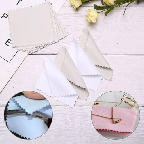 New 50pcs 8x8cm Sterling Silver Color Cleaning Cloth Polishing Cloth Soft Clean Wipe Wiping Cloth Of Silver Gold Jewelry Tools