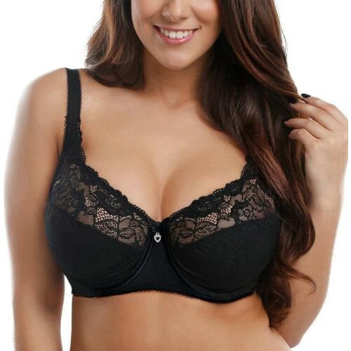 Vgplay Sexy Unlined Plunge Bra Ssolid Lace Mesh Hollow Underwire Lingerie Adjusted-straps Bow Thin Cup Underwear