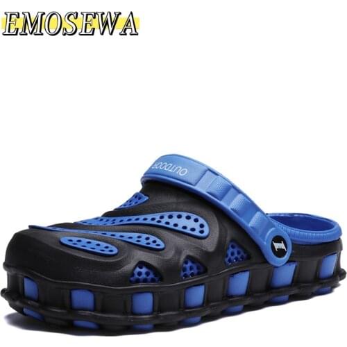 Slipper Men Jelly Shoes Crocks Summer Hole Shoes Crok Rubber Clogs Men EVA Garden Shoes Gray Crocse Beach Flat Sandals 40~46