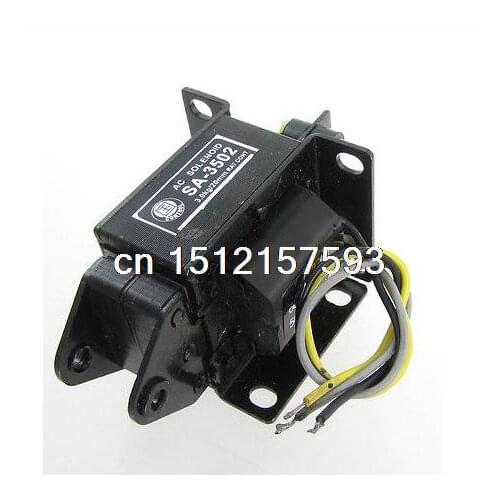 SA-3502 AC 220V 3kg Force 20mm Stroke Pull Type Solenoid Electromagnet