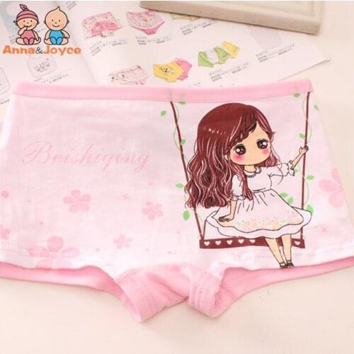4Pc/lot Girls Boxer Underwear Princess Cartoon Boxers Pant Soft Comfortable Cute Girls Underwear for 1-2 Years