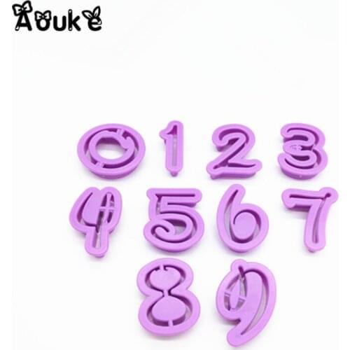 10 pcs/set Digital Biscuits Cookie Fondant Cake Mould Embosser Mold Candy DIY Baking Cake Decoration Tools