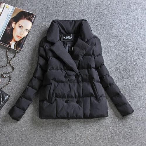 Women Filling Cotton Jacket Autumn And Winter Casual Style Woman Black Parkas Female Coats