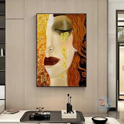 Famed artist Gustav Klimt painted living room decorations on canvas posters and printed art walls