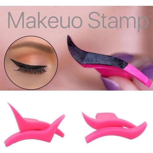 1 Pair Wing Style Eye Liner Stamp Makeup Cat Eye Eyeliner Stencil Multifunction Eyeshadow Stencil Models Template Shaper Stamps