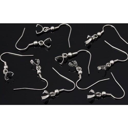 10pcs/lot stainless steel Ear hook Open Melon Seed Button For DIY Necklace Bracelet Fashion Jewelry Making Findings