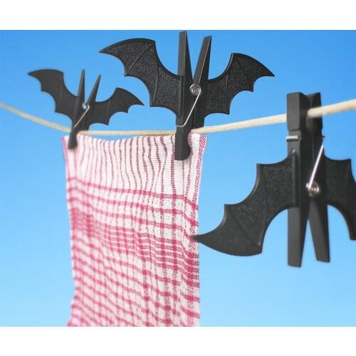 10PCS/lot Bat Pegs UK Creative Home Decor Clothes Pegs Clothespins Plastic Black Red Color Halloween Christmas Gifts