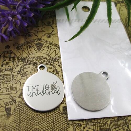 20pcs--"Time to Unwind version 2"stainless steel charms 5 styles for choosing DIY Charms for necklace bracelets