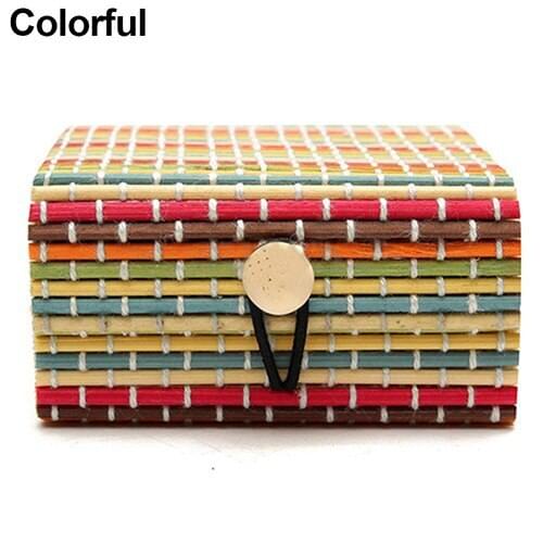 2020 box Jewelry Storage Cases Bamboo Wooden Ring/ Necklace/ Earrings Case Jewelry Boxes Holder Gift 11 Colors New