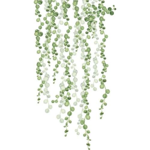 50% Hot Sale 2Pcs Green Leaves Background Wall Sticker Home Living Room Bedroom Decals Decor