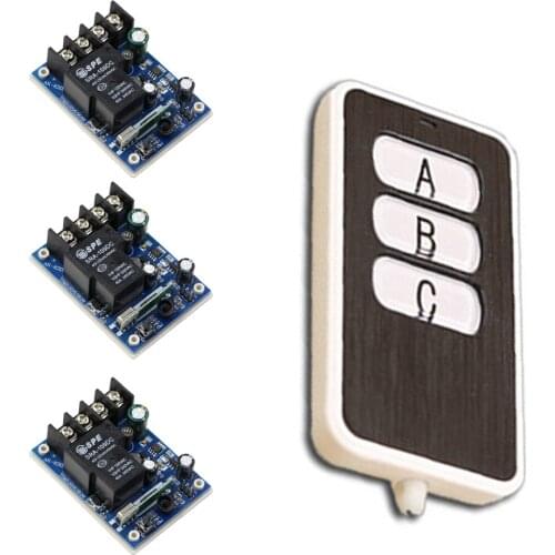 Promotion DC 12V 24V 36V 48V 30 A 1 CH RF Wireless Remote Control 3 Receivers & 1 Transmitter Learning Code Newest