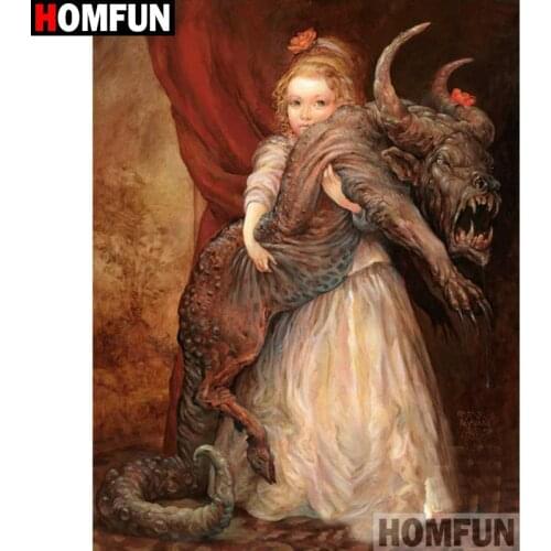 HOMFUN Full Square/Round Drill 5D DIY Diamond Painting "Cartoon girl" Embroidery Cross Stitch 3D Home Decor A26987