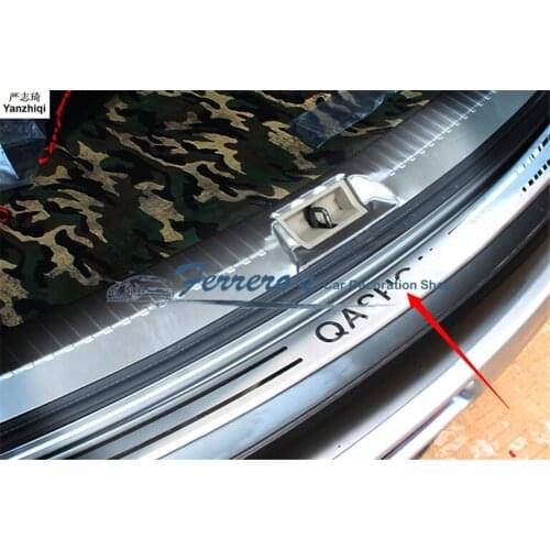 Free shipping for 2007-2009 2011- 2013 Nissan Qashqai MK1 Stainless Steel back rear trunk Sill Scuff Plate Protection pedal