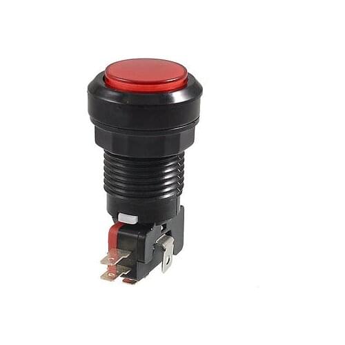 DC 12V Red Neon Light 5 Pins NO NC SPDT Push Button Switch AC 250V 3A