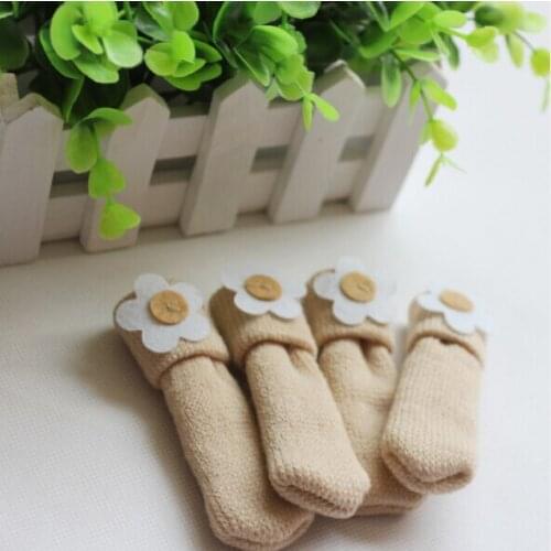 Double Thick Knitted Dining Table Chair Leg Socks Stool Mat Protective Case Chair Booties Stool Socks Protective Sleeve