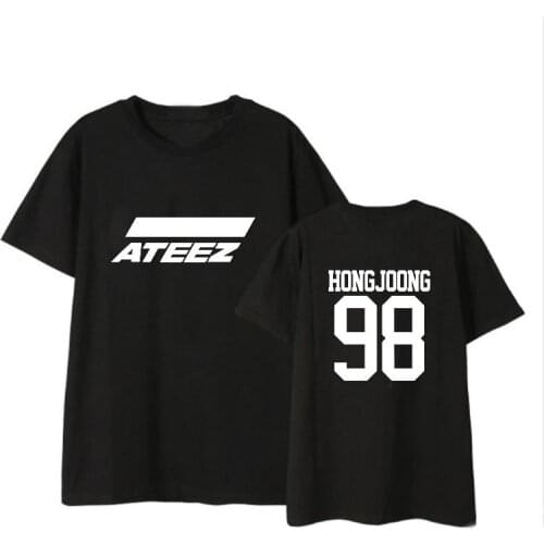 Kpop ATEEZ Album Shirts Streetwear Loose Tshirt T Shirt Short Sleeve Tops T-shirt DX1074