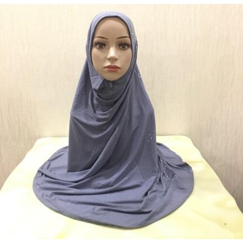 H1462 big size muslim hijab scarf with rhinestones and crinkle amira instant islamic scarf arabic hats