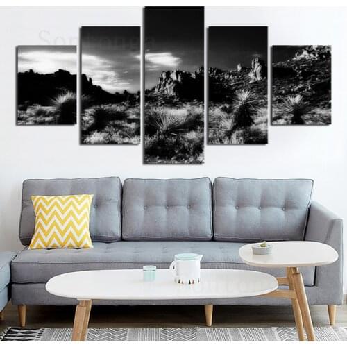 Canvas Painting Mine Wild Grass Gray Tone Wall Stickers Art Nordic Decorative Painting Simple Style Modern Living Room Corridor