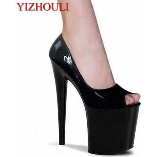 20cm high club super high and thin and waterproof platform shoes, 2018 new fish mouth shallow Dance Shoes