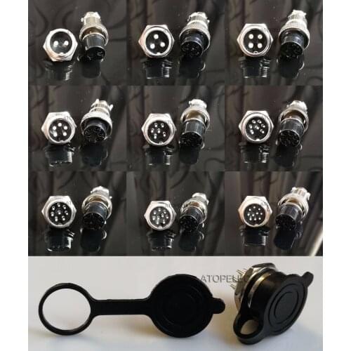 1 Set GX16 16mm Aviation Plug Metal Panel Female+Male Connector+Rubber Waterproof 2pin/3pin/4pin/5pin/6pin/7pin/8pin/9pin/10pin