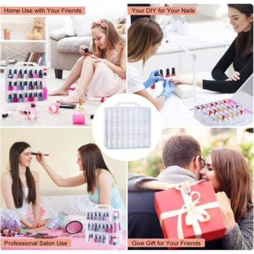 Cosmetic Nail Polish Case Storage Holder Container for 30 Bottles 12x11x3.2"