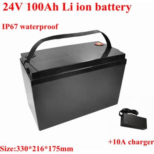 24V 80Ah 100Ah Li ion battery pack for energy storage system UPS EV scooter motor golf trolley with 10A charger