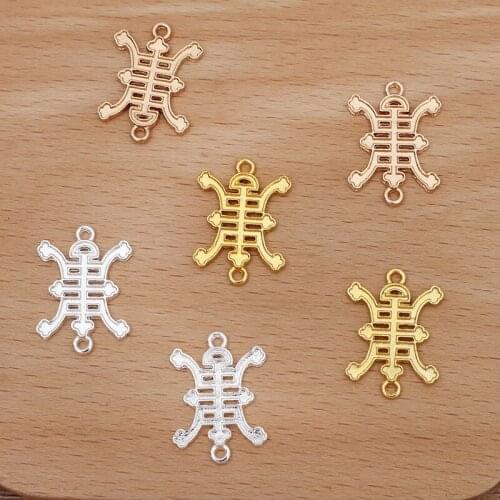 50 Pieces 16*24mm Metal Connector Charms Handmade Jewelry Making Accessories