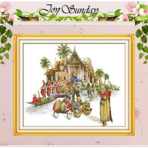 Thai ambiance Patterns Counted Cross Stitch DIY 11CT 14CT Cross Stitch Sets Wholesale Cross-Stitch Kits Embroidery Needlework