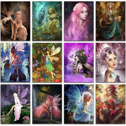 New Diamond painting Beautiful beauty Girl lady butterfly fairy 5D DIY Full Square Drill embroidery 3D Round mosaic Drawing 1046
