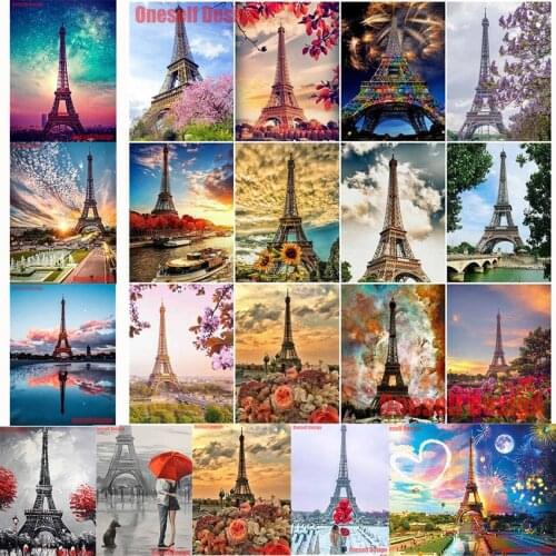 2019 new top popular 5d diamond painting full square/round tower 5d diamond embroidery sale France tower picture of rhinestones