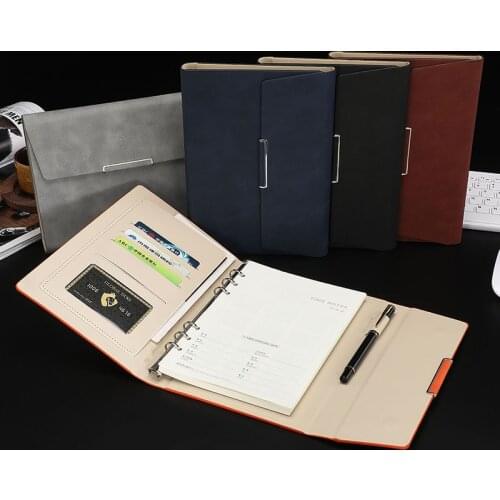Creative Stationery Retro A5 Notebook PU Leather Office Schedule Planner Notebooks Notepad 6 Rings Binder Diary School Supplies