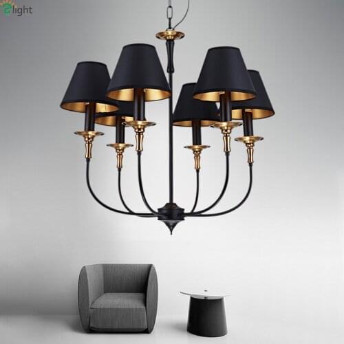 Retro Iron Led Pendant Chandeliers Light Lustre Copper Dining Room Led Chandelier Lighting Living Room Hanging Lights Fixtures