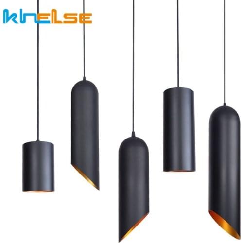 Retro Led Pendant Lights Long Tube Indoor Kitchen Island Hanging Lamp Dining Room Loft Bar Cylinder Pipe Decor Lighting Fixtures