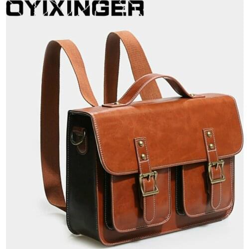 Genuine Leather Laptop Backpack Women Multifunctional Briefcase Shoulder Notebook Computer Bag Handbag For Macbook Hp Dell Acer
