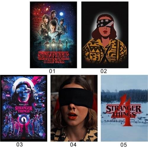 Self-adhesive Wall Sticker Stranger Things Poster Season 4 Characters TV Movie Juice Wrld Wall Art Living Living Room Decoration