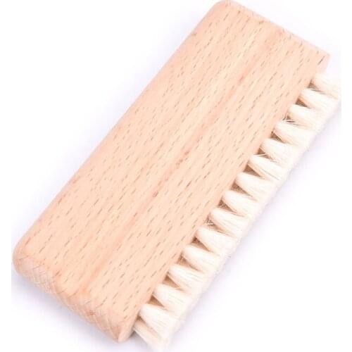 LP Vinyl Record Cleaning Brush Anti-static Goat Hair Wood Handle Brush Cleaner for Cd Player Turntable