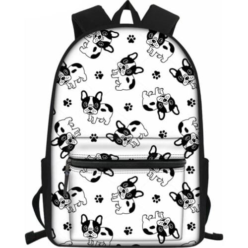 Book Bags for School Boys Teen Girls Backpack French Bulldog Mochila Women Bagpack Cute Children Kids School Bags