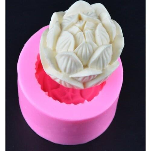 Silicone lotus cake decoration handmade soap candle aroma stone mold