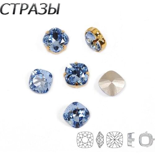CTPA3bI Light Sapphire Sew On Crystal Glass Diamante Rhinestones Jewels Beads DIY Crafts Accessories Stones For Garment Gym Suit