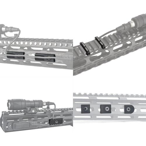 Tactical Metal Rail Cover Mlok Keymod PEQ15 DBAL Flashlight Tail Switch Handguard Picatinny Cable Management Hunting Accessories