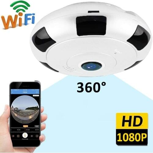 Uvusee CCTV 1080P IP Camera, Panoramic 360 Degree Indoor Wireless WiFi Security Network IP Camera Surveillance-VS3602W